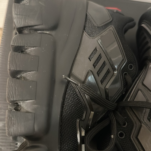 Prada Calzature Donna Nero maglia tech rubber wedge sneakers, Sz 35.5 - Picture 11 of 16